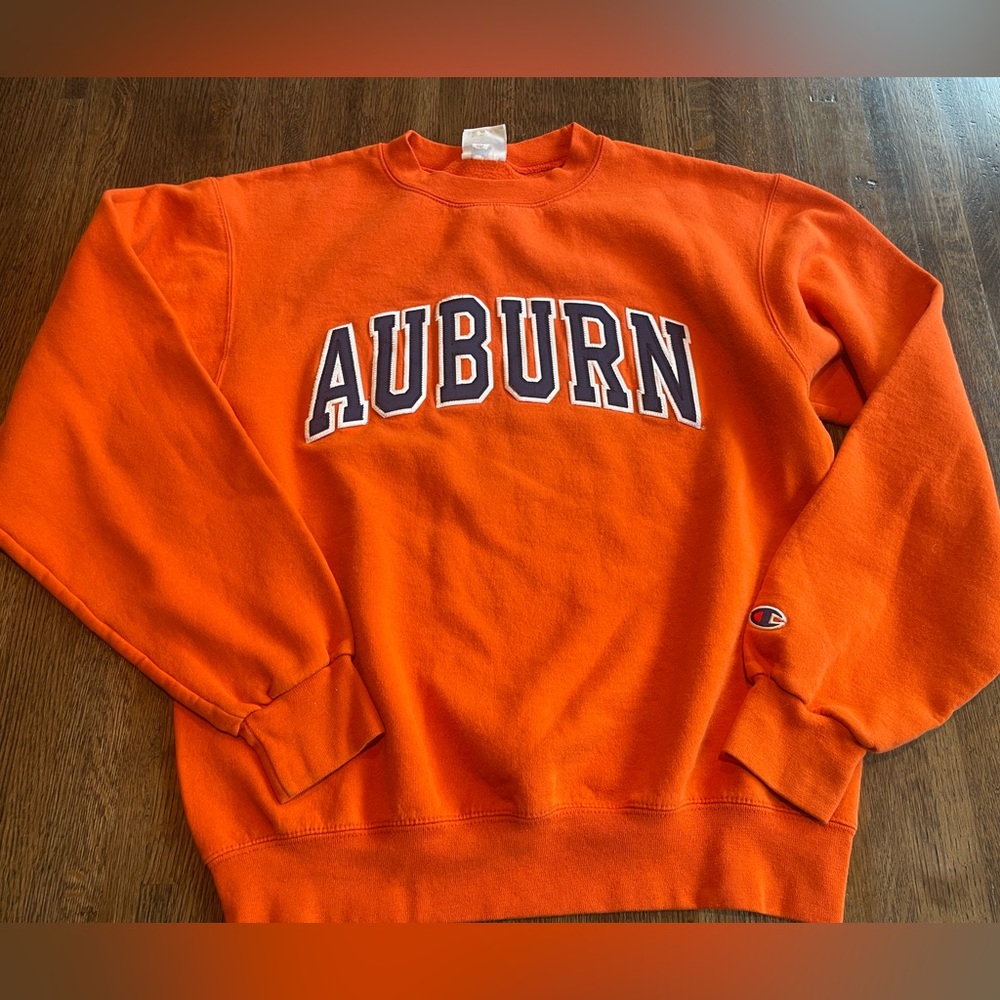 Auburn Orange Champion Sweatshirt War Eagle Vintage Style - Size S